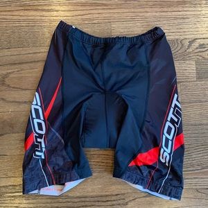 Men’s Scott black padded cycling shorts medium